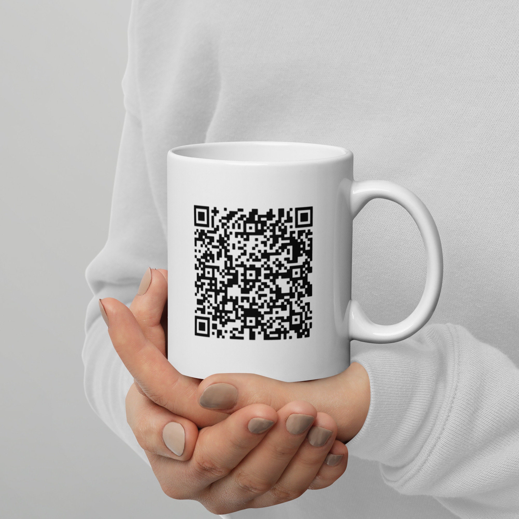 Rick Roll QR code' Two-Tone Mug