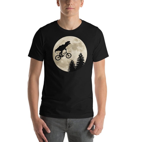 T-Rex Cycling Moon Bike T-Shirt, Dinosaur Tee T-Rex Cycling Moon Bike T-Shirt, Dinosaur Tee