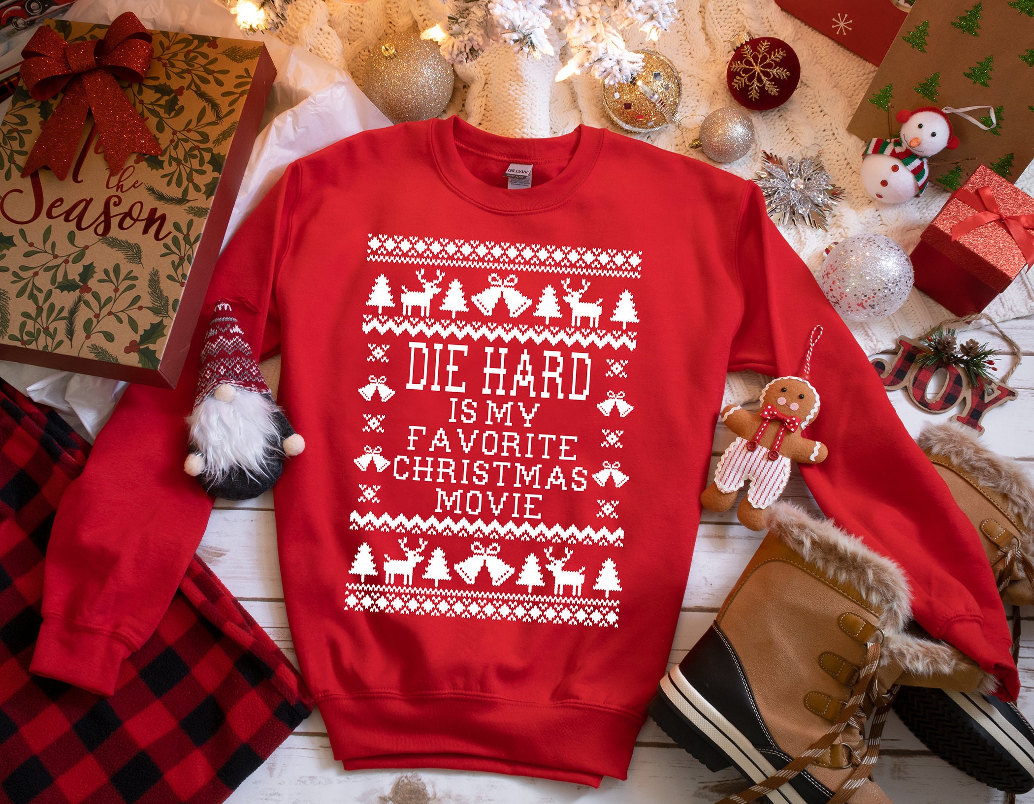 Die Hard Is My Favorite Christmas Movie Unisex Ugly Christmas Sweatshirt