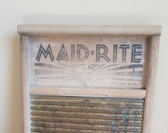 Vintage Maid Rite NO 2062 Brass Washboard Standard Family Size Columbus Ohio