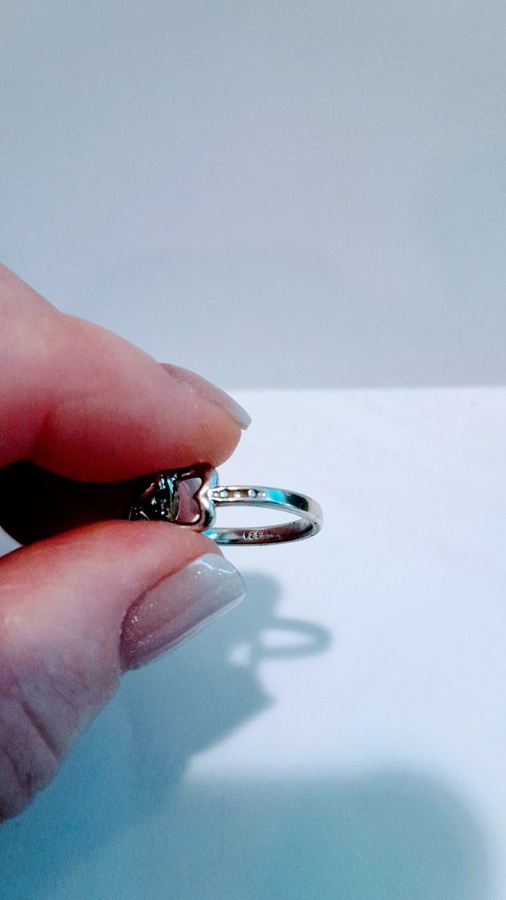 Unique Infinity Heart Shape Setting Silver Black … - image 2