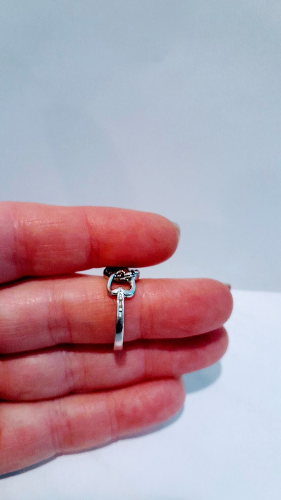 Unique Infinity Heart Shape Setting Silver Black … - image 4