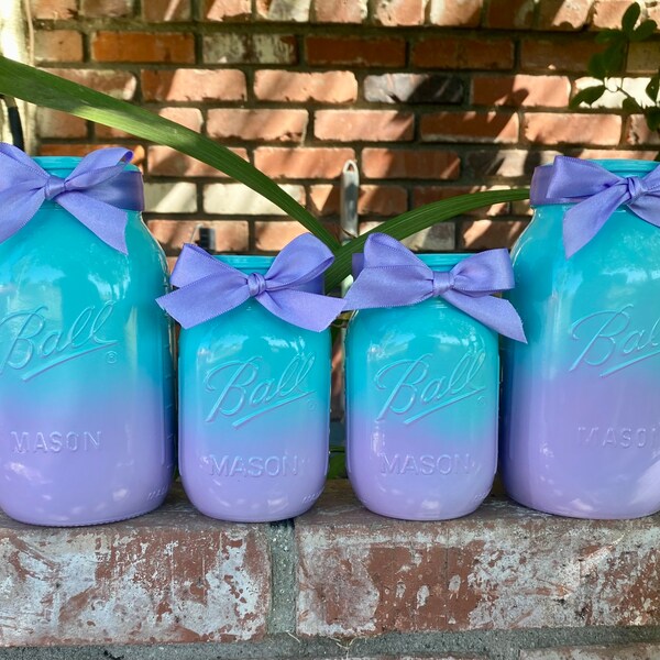 Turquoise Mason Jar Etsy