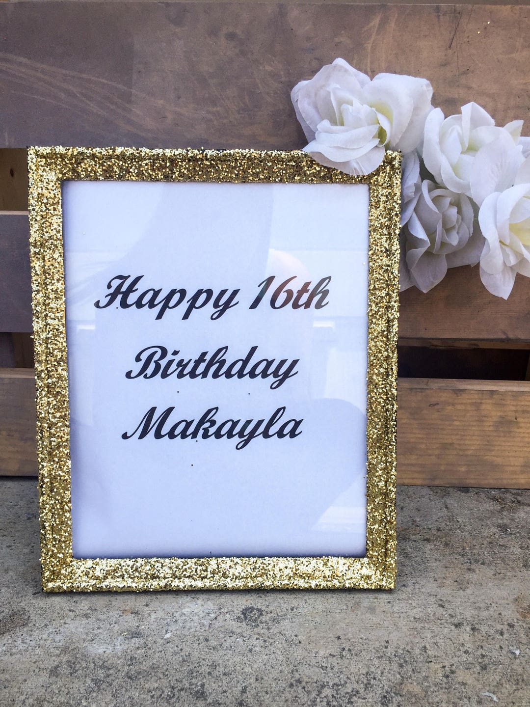 Gold Glitter Picture Frame. Gold Picture Frame. Glitter Picture Frame