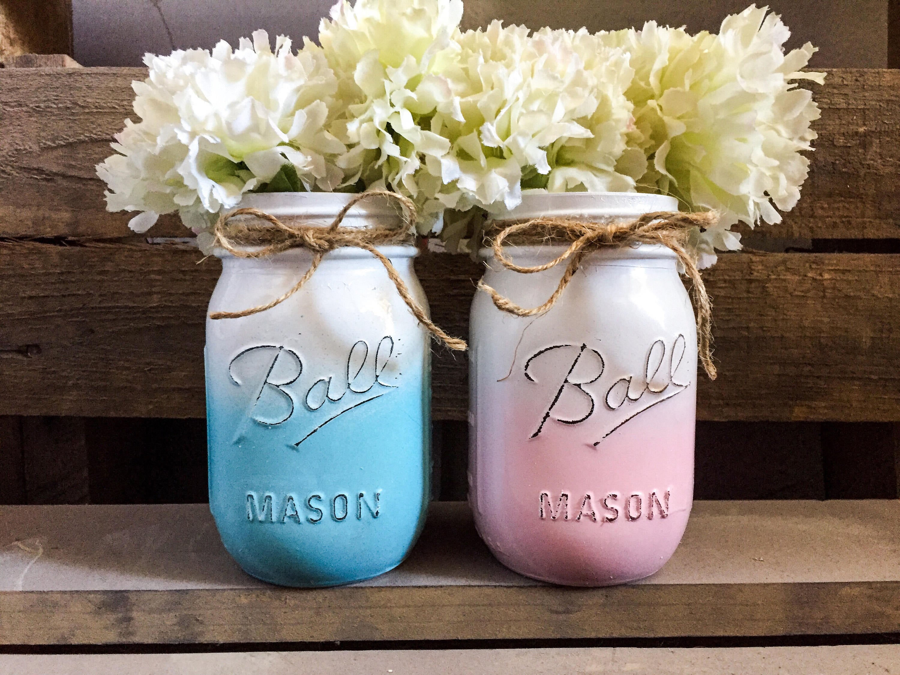 Variety of Sizes Available 16 Oz. Mason Jars, Painted Mason Jars Bulk Mason  Jars Distressed Mason Jars, Mason Jar Vase, Rustic Mason Jars -  Denmark