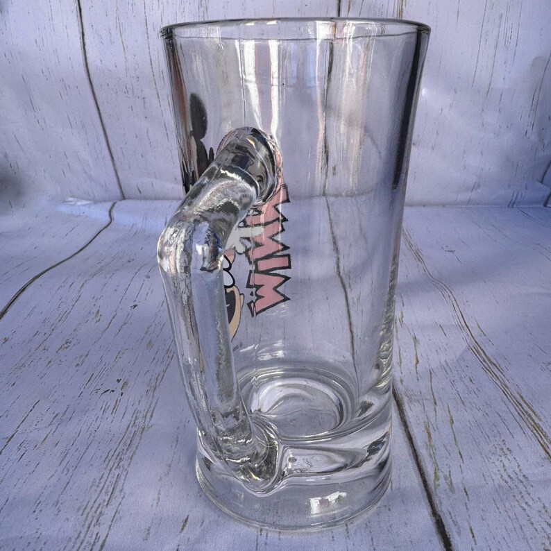 Jarra de cerveza de cristal vintage de Minnie Mouse de Disney: vaso alto con el personaje imagen 3