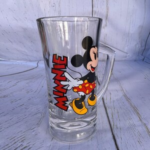 Jarra de cerveza de cristal vintage de Minnie Mouse de Disney: vaso alto con el personaje imagen 6