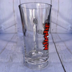 Jarra de cerveza de cristal vintage de Minnie Mouse de Disney: vaso alto con el personaje imagen 5