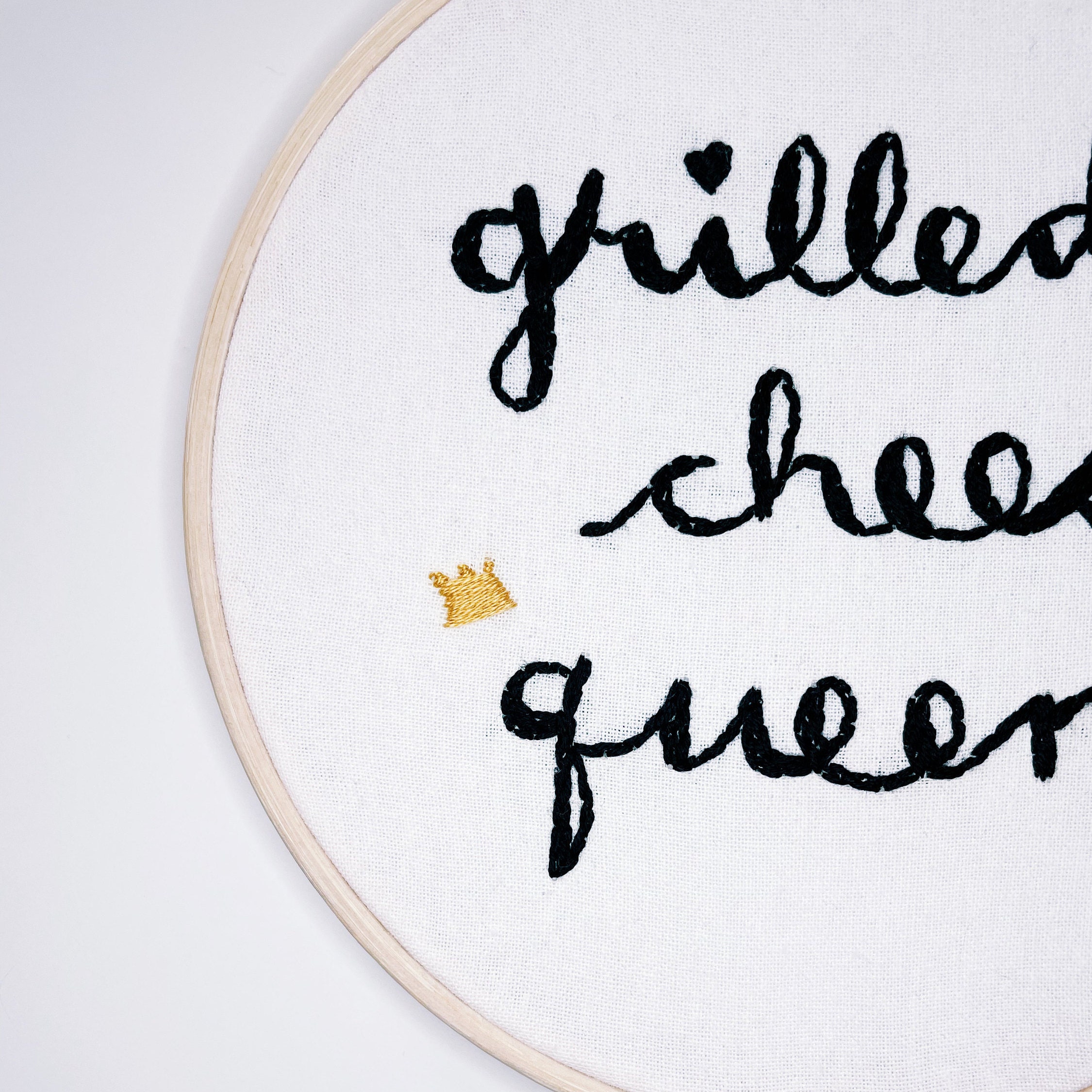 Grilled Cheese Queen Embroidery Hoop Etsy