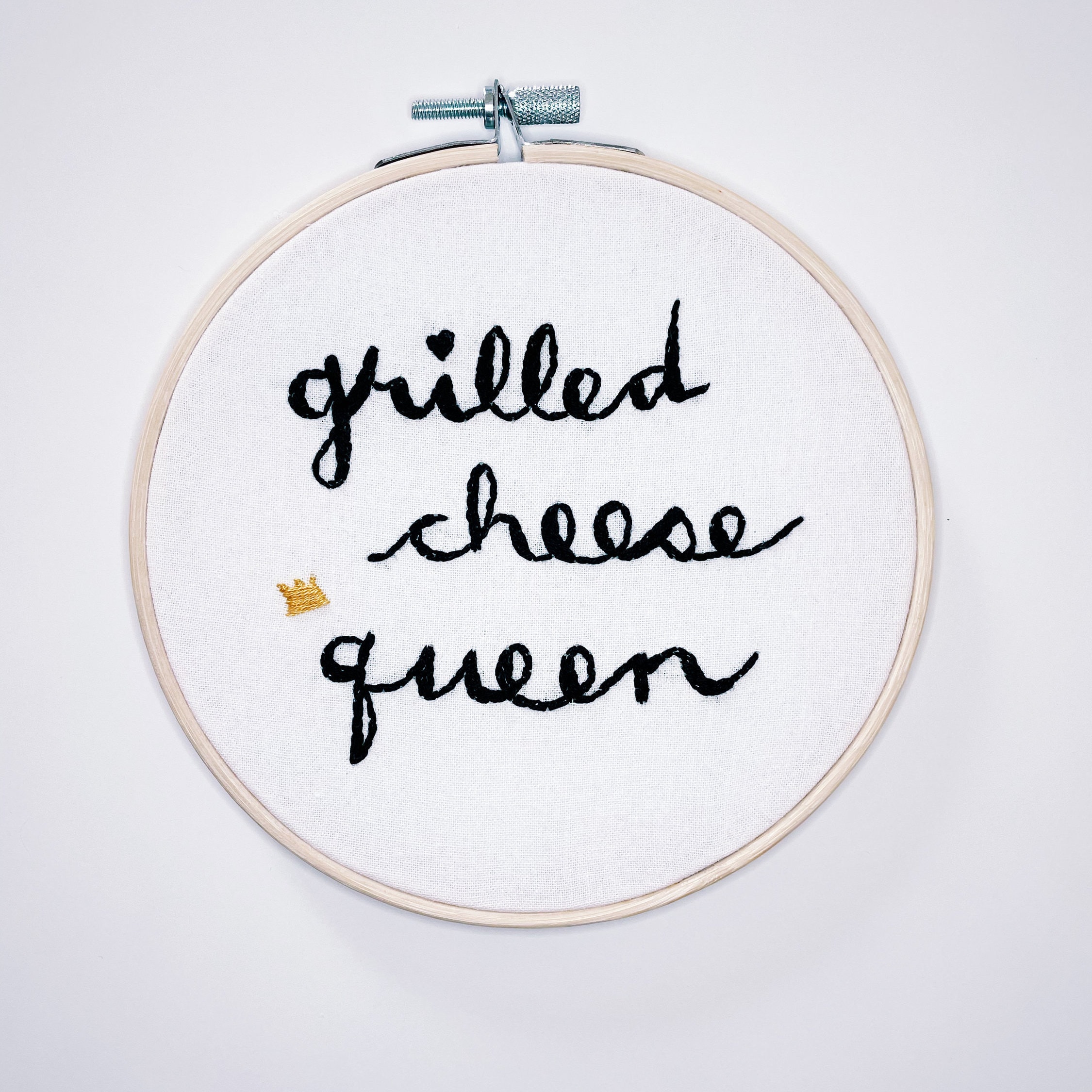 Grilled Cheese Queen Embroidery Hoop Etsy