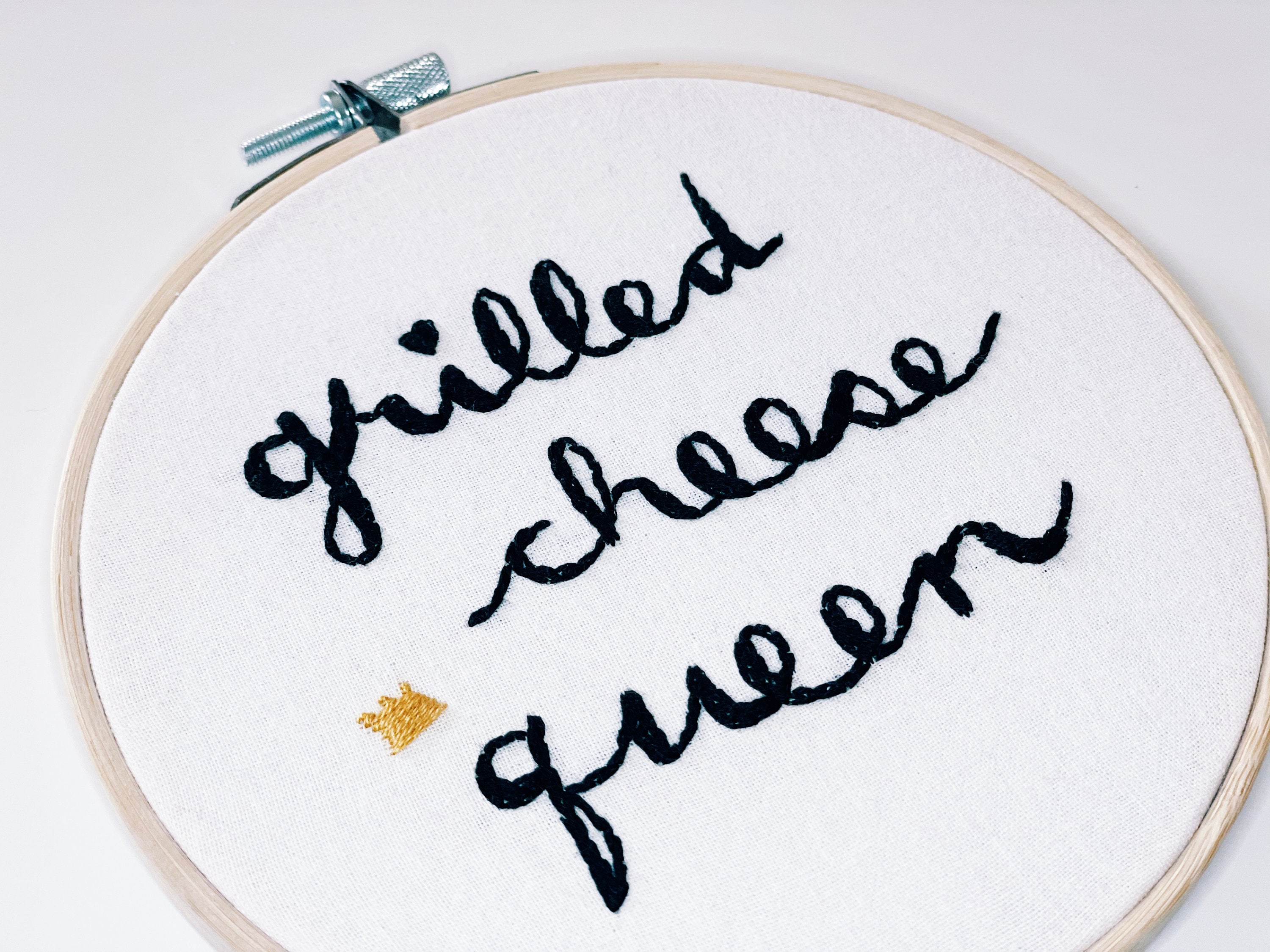 Grilled Cheese Queen Embroidery Hoop Etsy