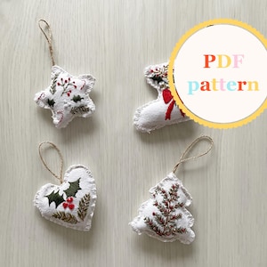 Weihnachtsornamente PDF Hand Stickmuster • Weihnachtsornamente DIY • Weihnachtsornamente • Weihnachtsornamente Stickerei