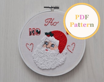 Kerstman PDF Handborduurpatroon • PDF-patroon • Borduurwerk • Kerstborduurwerk • Kerst PDF-patroon