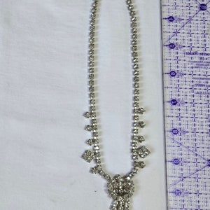 Genuine, spendid "Paste" necklace made in the 1930's! All Rhinestones in a custom Art Deco setting. Smaller neck.Aquired in 1990's,archived.