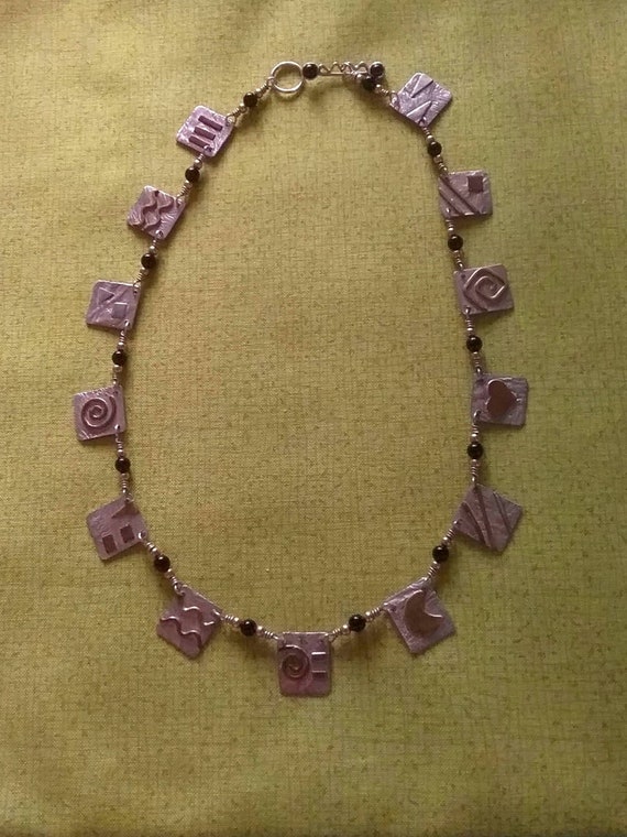 Unique Artist's Necklace with Aztec Modern Style