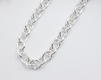 Sterling Silver Cable Chain Necklace, UK Hallmarked Chain