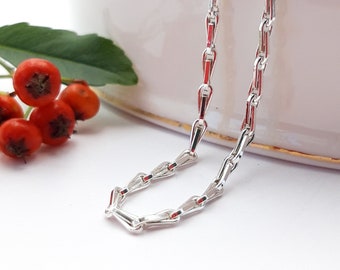 Sterling Silver Barleycorn Hayseed Chain Bracelet, Everyday Chain Bracelet, Minimalist Chain Bracelet