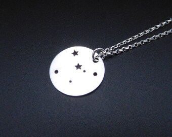 Sterling Silver Cancer Constellation Necklace: Zodiac Star Sign Pendant