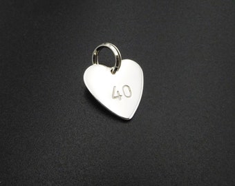 Happy New Year charm Heart Charm with Rhinestone Happy New Year heart charm 5 pieces Stamped Heart new year gift diy B45705H