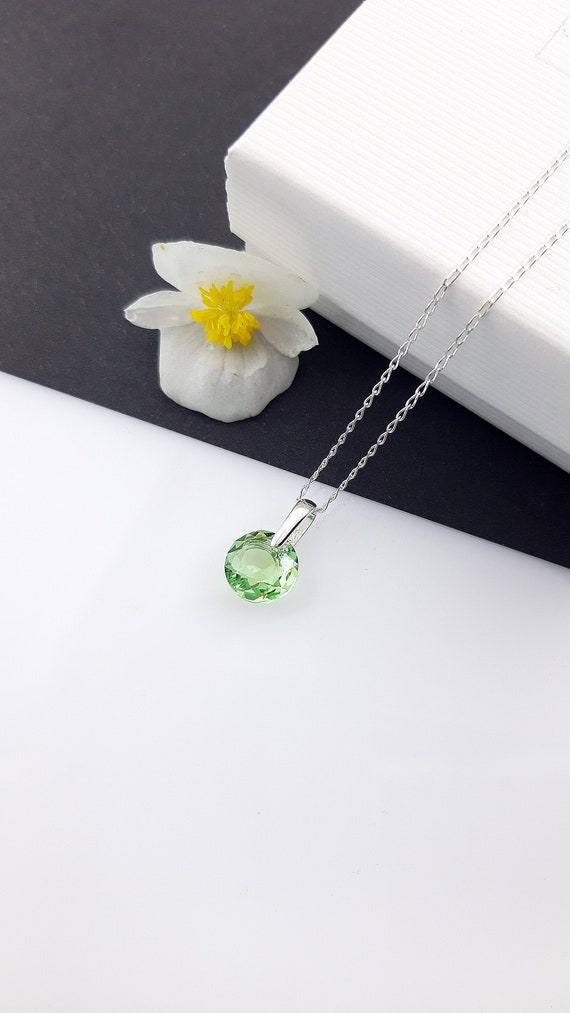 Light green clearance crystal necklace