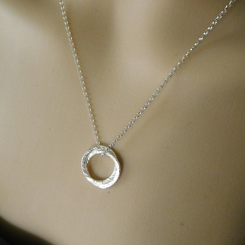 Sterling Silver Entwined Two Ring Necklace Russian Wedding Etsy UK