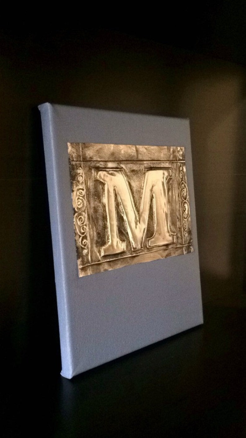 Embossed metal letter | Etsy
