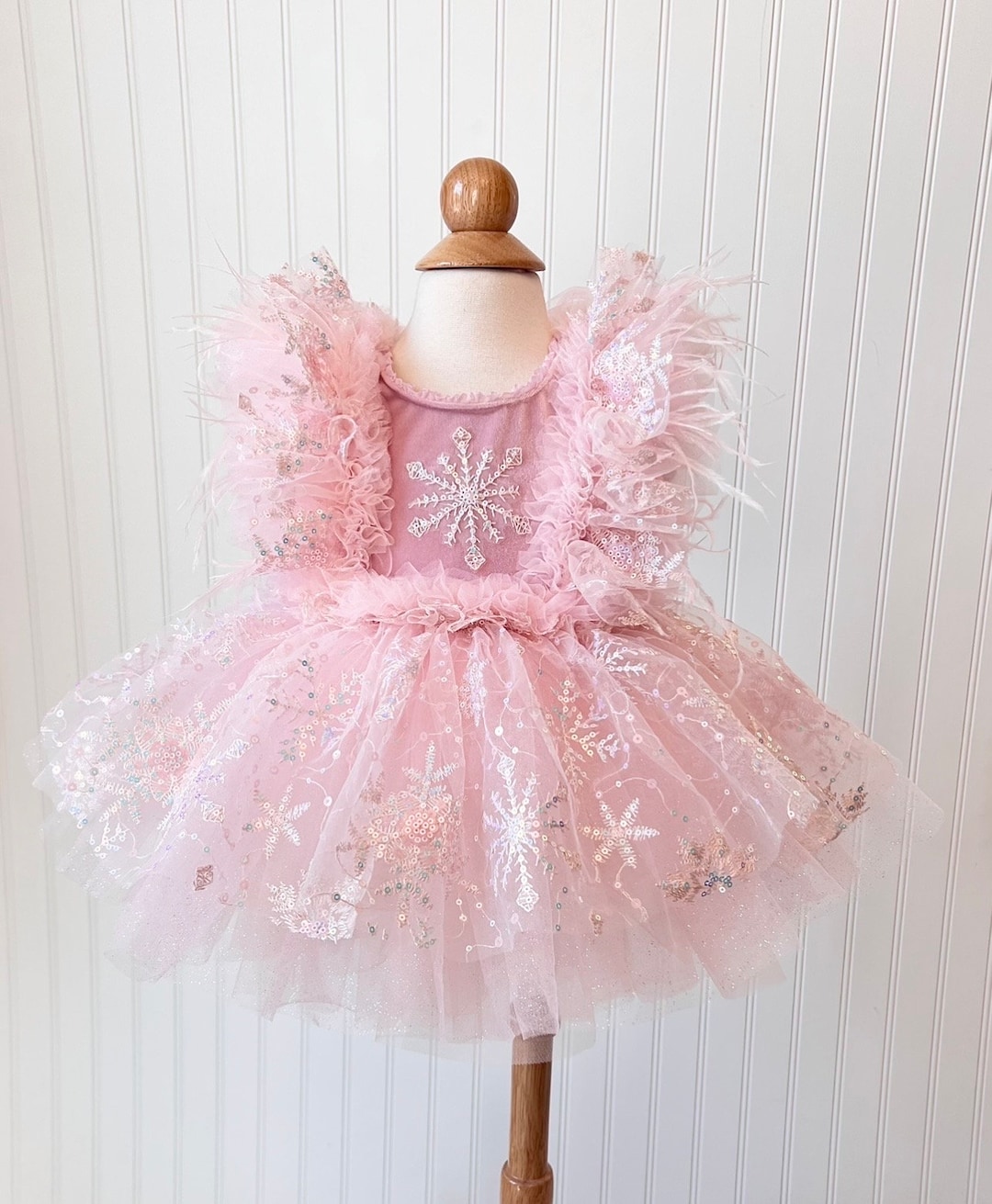 Pink Winter Wonderland Dress, Snowflake Dress,first Birthday Dress