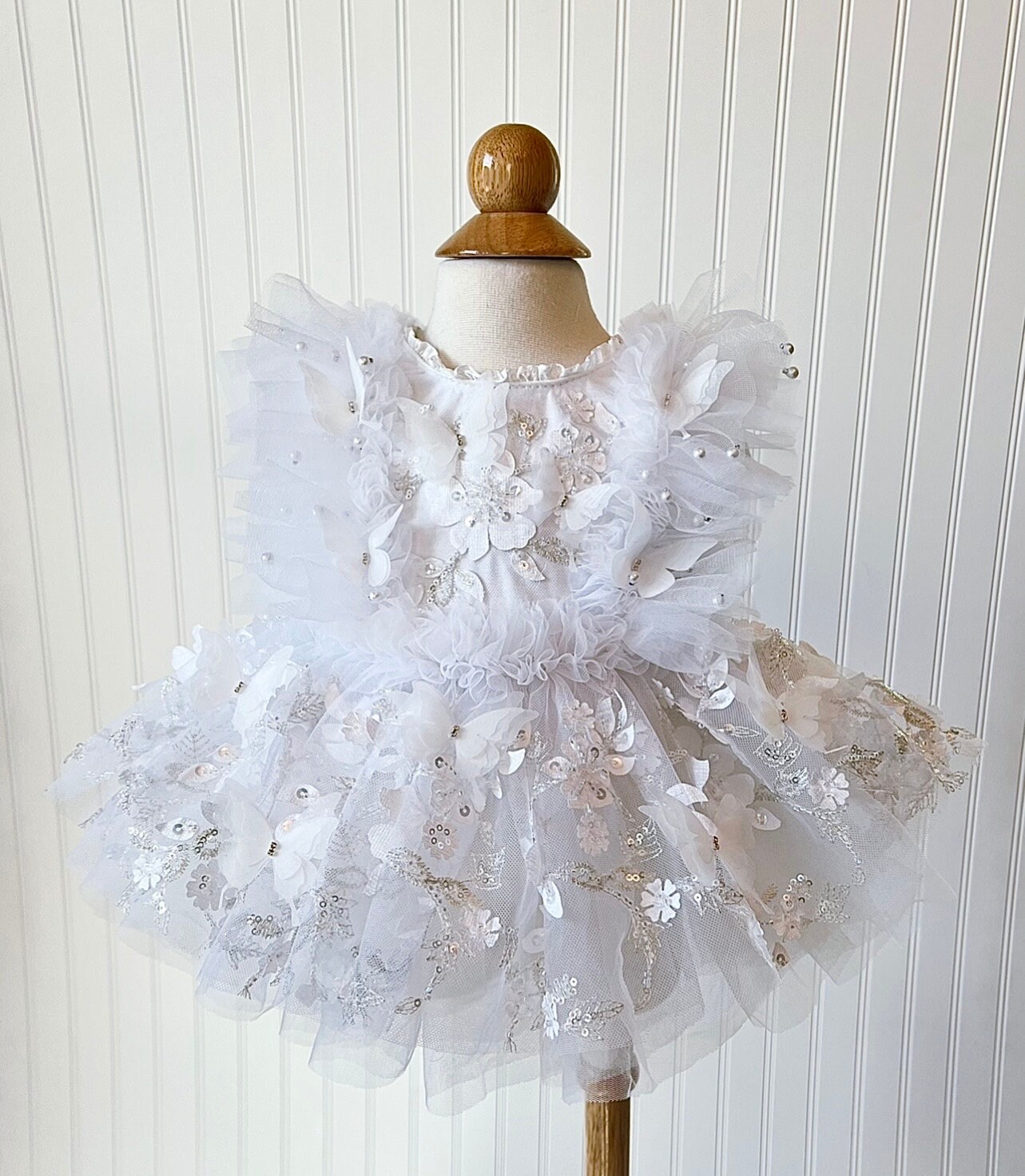 [PAKUA] / ☆ BUTTERFLY BABY DRESS / WHITE Butterfly First Birthday Baby Dress, White Flower Girl