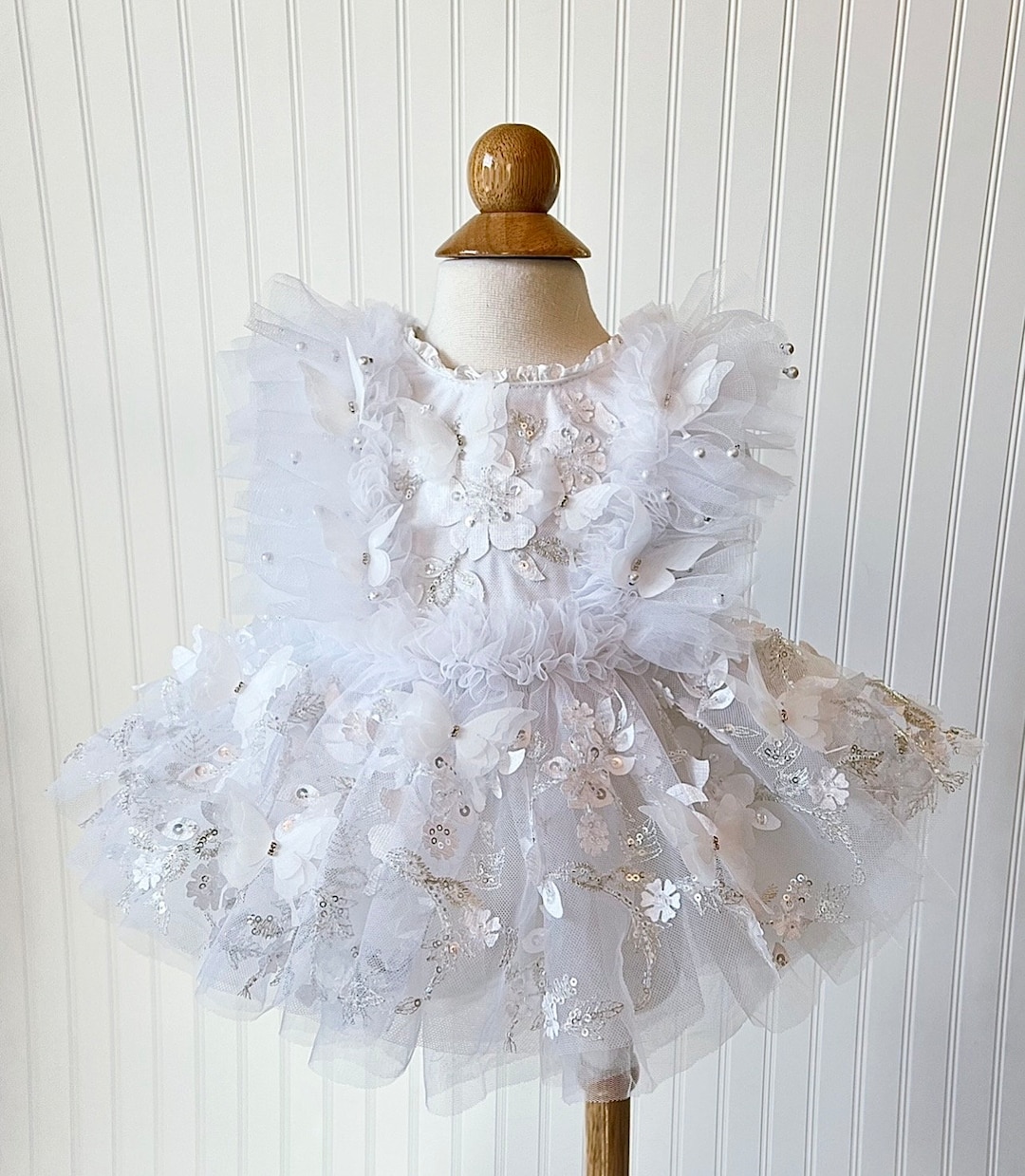 White Sparkling Butterfly Dress main image 0