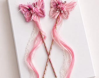 Butterfly Wands in Pink or Blush Pink