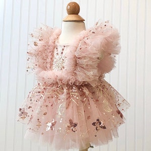 Sparkle Dress, Blush Dress, Tulle Dress, First Birthday Dress, Girl Dress