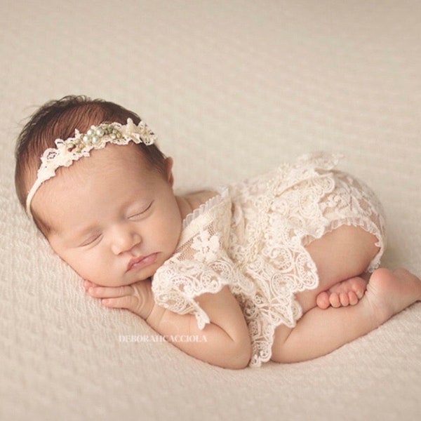 Baby Lace Romper, Baby Outfit, Newborn Outfit, Photo Props, Lace Romper, Girl Romper