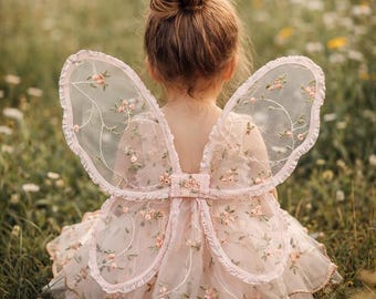 Alas de mariposa Blossom, alas de hada floral color melocotón