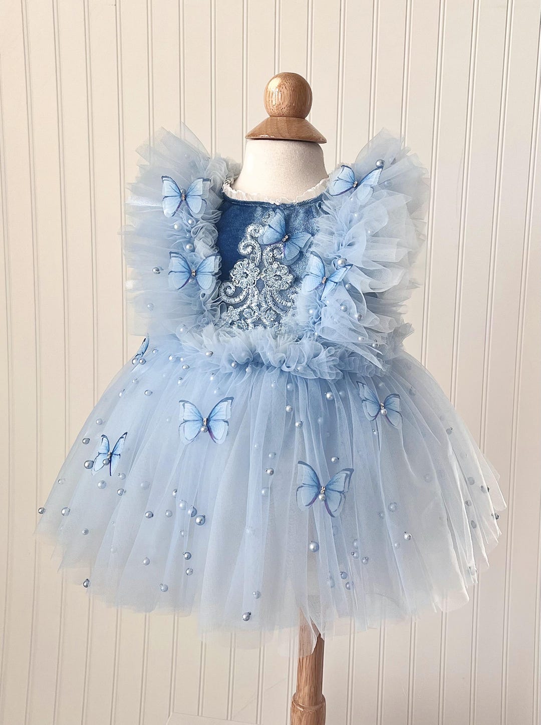 Guess Baby Girls Butterfly Collage Dress in Blue