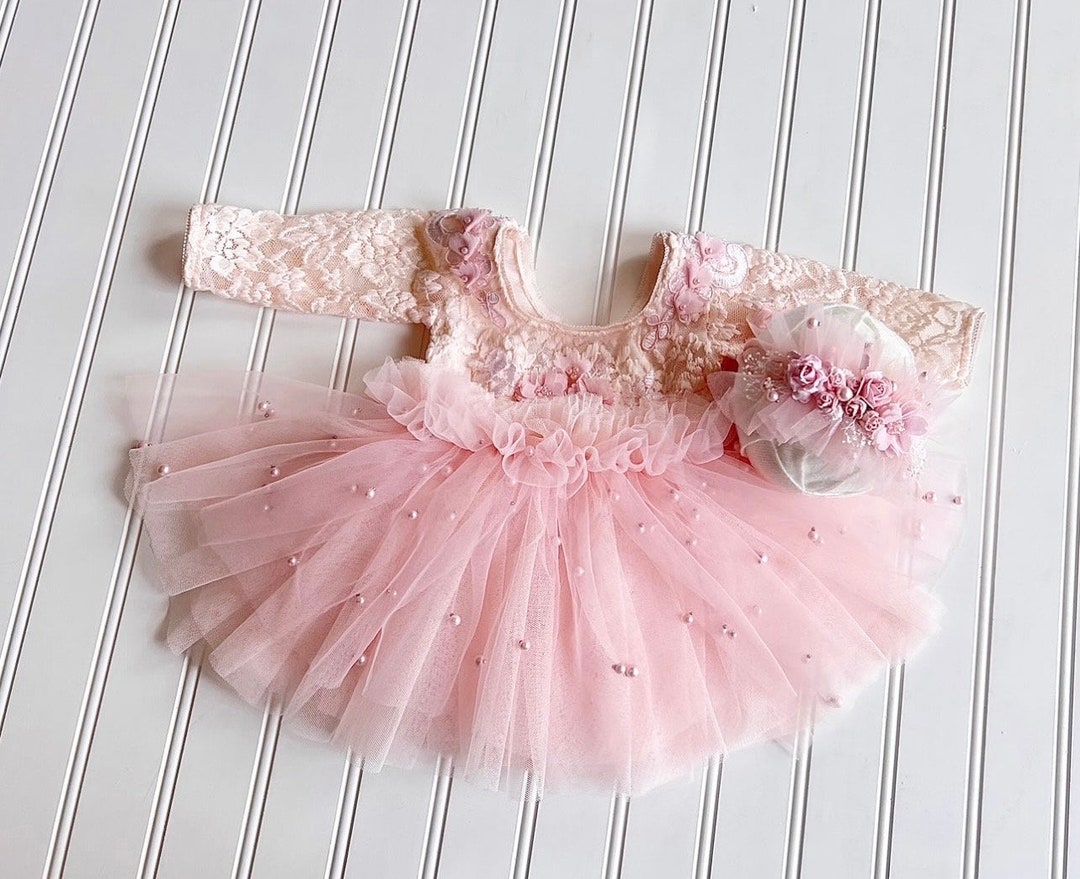 Blush Dress and Tieback Birthday Dress Baby Girl Tutu Blush Etsy