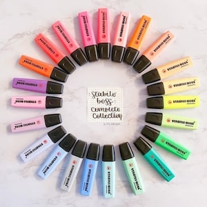 SCEGLI / 23 Colori / Stabilo Boss Original / MINIMO 3 conteggi / MASSIMO 10 conteggi / Antisecchezza Lungo / 2 larghezze di linea / Inodore / Evidenziatori