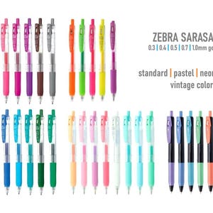 CHOOSE | 70 Colors | Sarasa Clip | MINIMUM 3 counts / MAX 20 counts | Standard/Pastel/Neon/Metallic/Vintage Colors | 0.5/0.7mm | Gel Pens