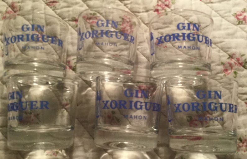 Four Xoriguer Gin Shot Glasses Etsy