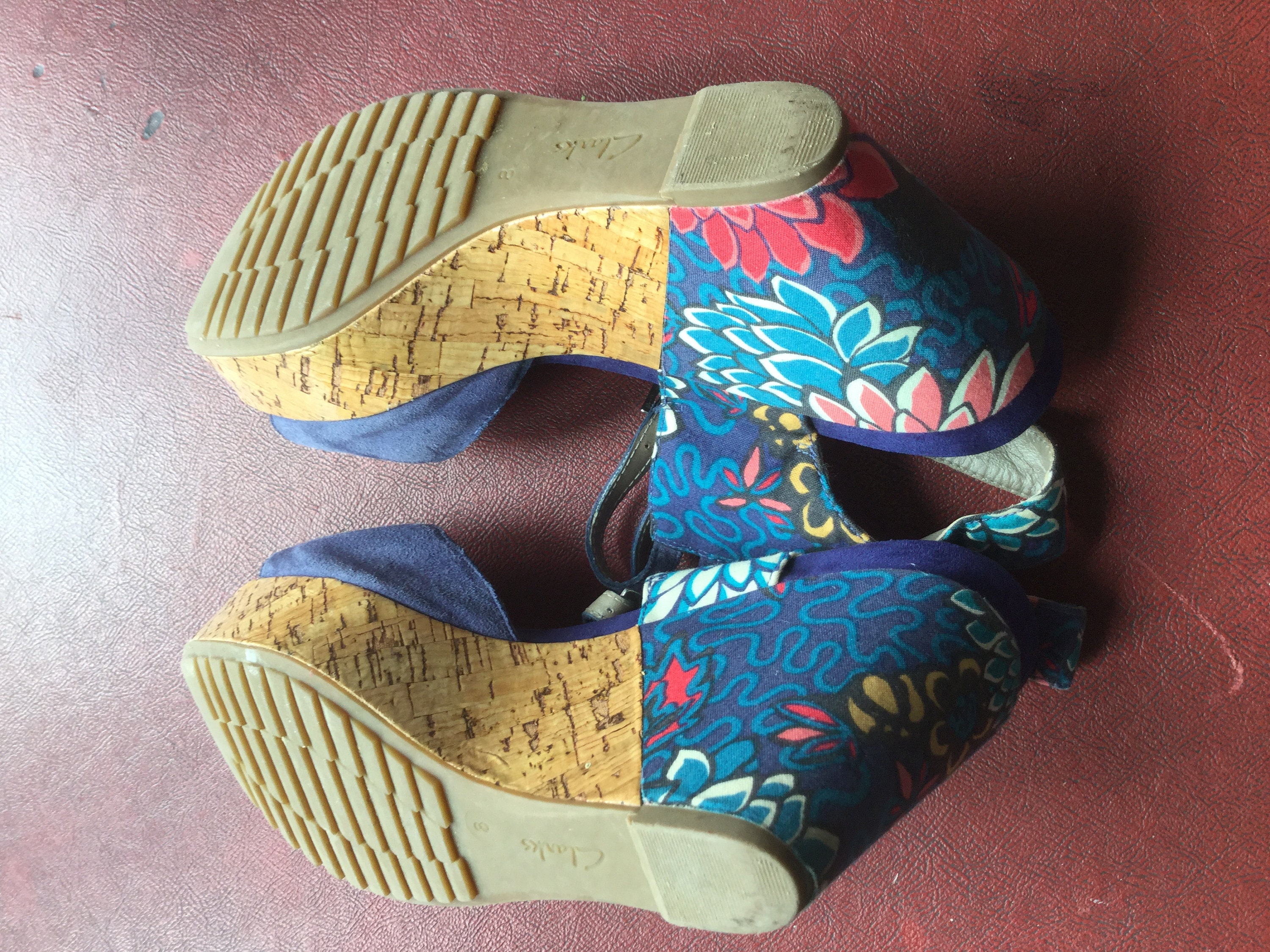 Clarks blue on sale wedges