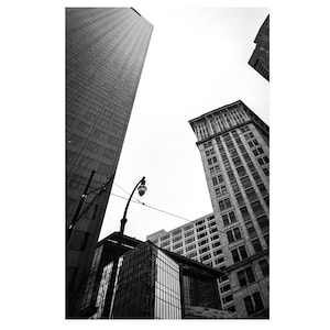 Atlanta Wall Art Photography Print Black and White Downtown Photo Office Buildings Architecture Urban City Large Print Home Office Decor