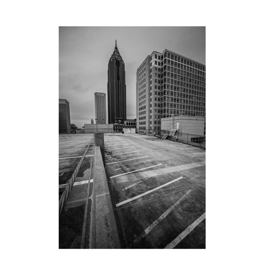 Atlanta Art Photography Bank of America From Parking Deck Black and