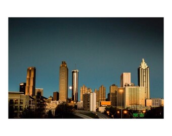 Atlanta Art Photography Skyline Downtown Jackson St Bridge View From Bridge Atlanta Photography Urban Art Print Photo Home Office Decor