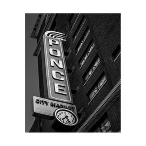 Atlanta Art Photography, Ponce City Market Photograph Old 4th Ward Black and White Historical Building Photo Print Home Office Decor