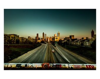 Atlanta Art Photography, Skyline, Jackson St Bridge View, Urban ATL, Atlanta Art Print for Office or Home Decor, Photo, City, Downtown