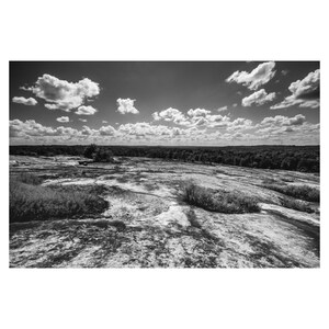 Black and White Nature Photography - Arabia Mountain Lithonia, GA, Landscape, Art Print Photo Wall Decor