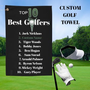 Personalized Golf Towel - Funny Photo on Golf Towel - Accessory for Dad Father Men Gifts and Women Golfers