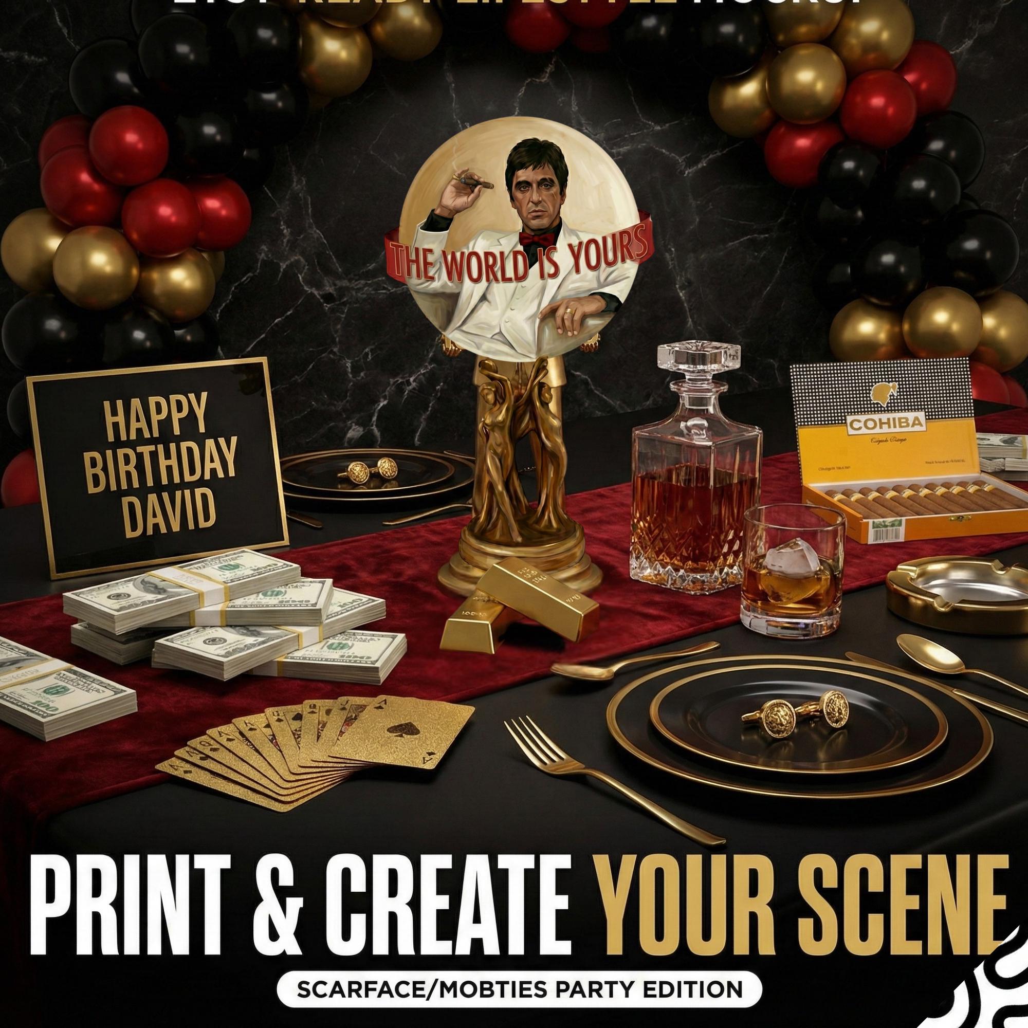 Scarface Mafia Party Kit Mafia Themed Mob Boss Party Decor digital 
