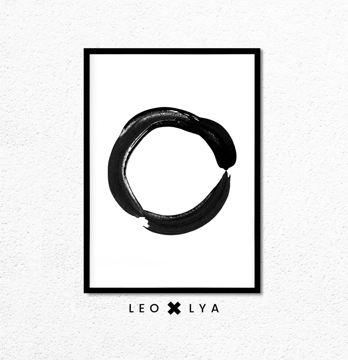 Set of 2 Black and White X O Wall Art Brush Stroke Print Etsy