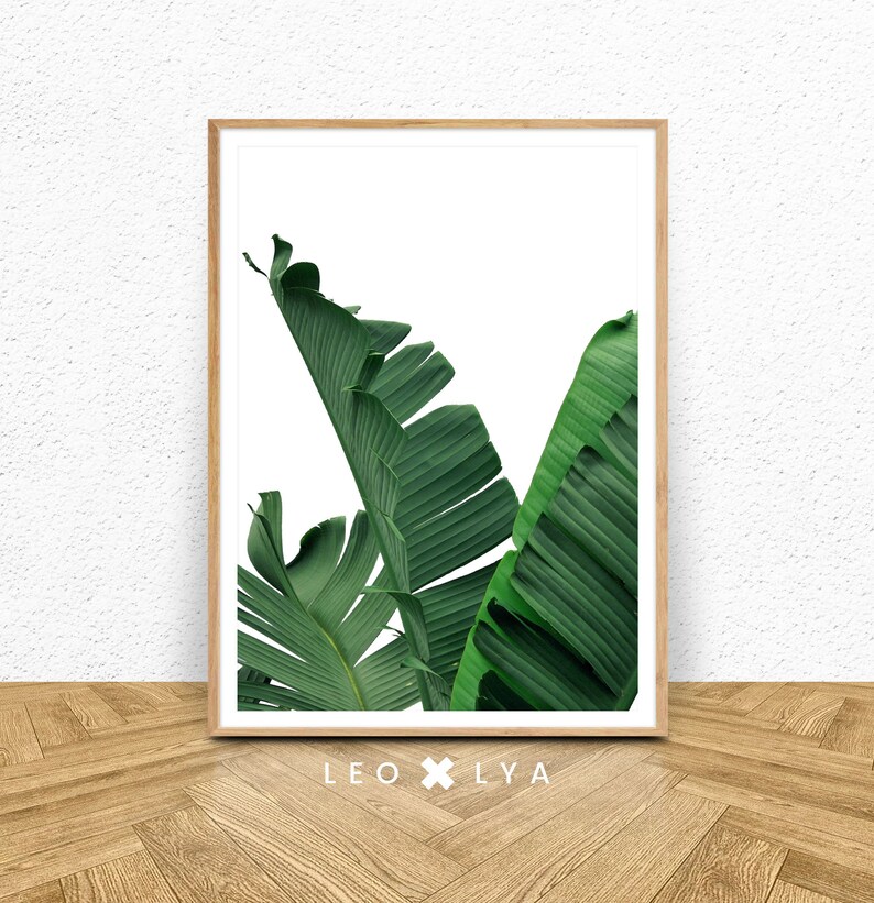 Banana Leaf Wall Art Palm Print Tropical Wall Art Print Etsy