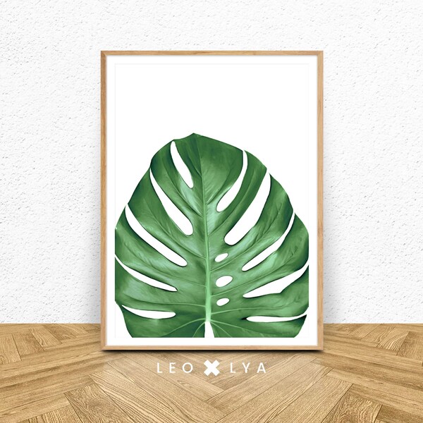 Botanical Print, Monstera Deliciosa, Monstera Leaf, Tropical Leaf, Nature Photography, Tropical Print, Leaf Print, Tropical Leaf Art